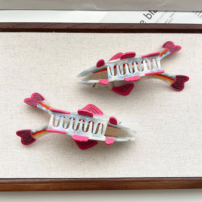 Rainbow Fish Hair Claw – Ocean Style Acetate Clip_CWAHA5766