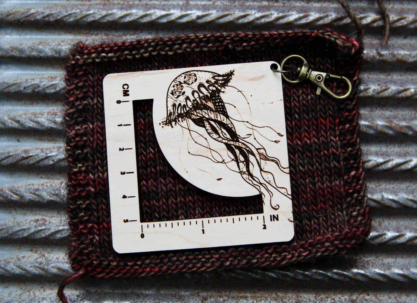 Jellyfish Gauge Swatch Ruler for Knitting & Crochet Crafts