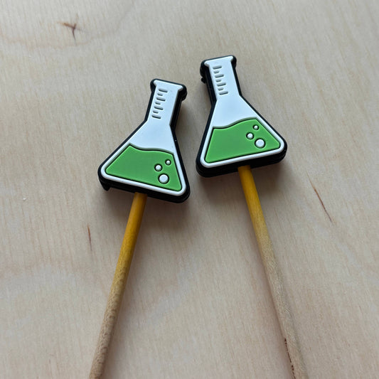 Knitting Needle Point Protectors - Science STEM Beaker Green