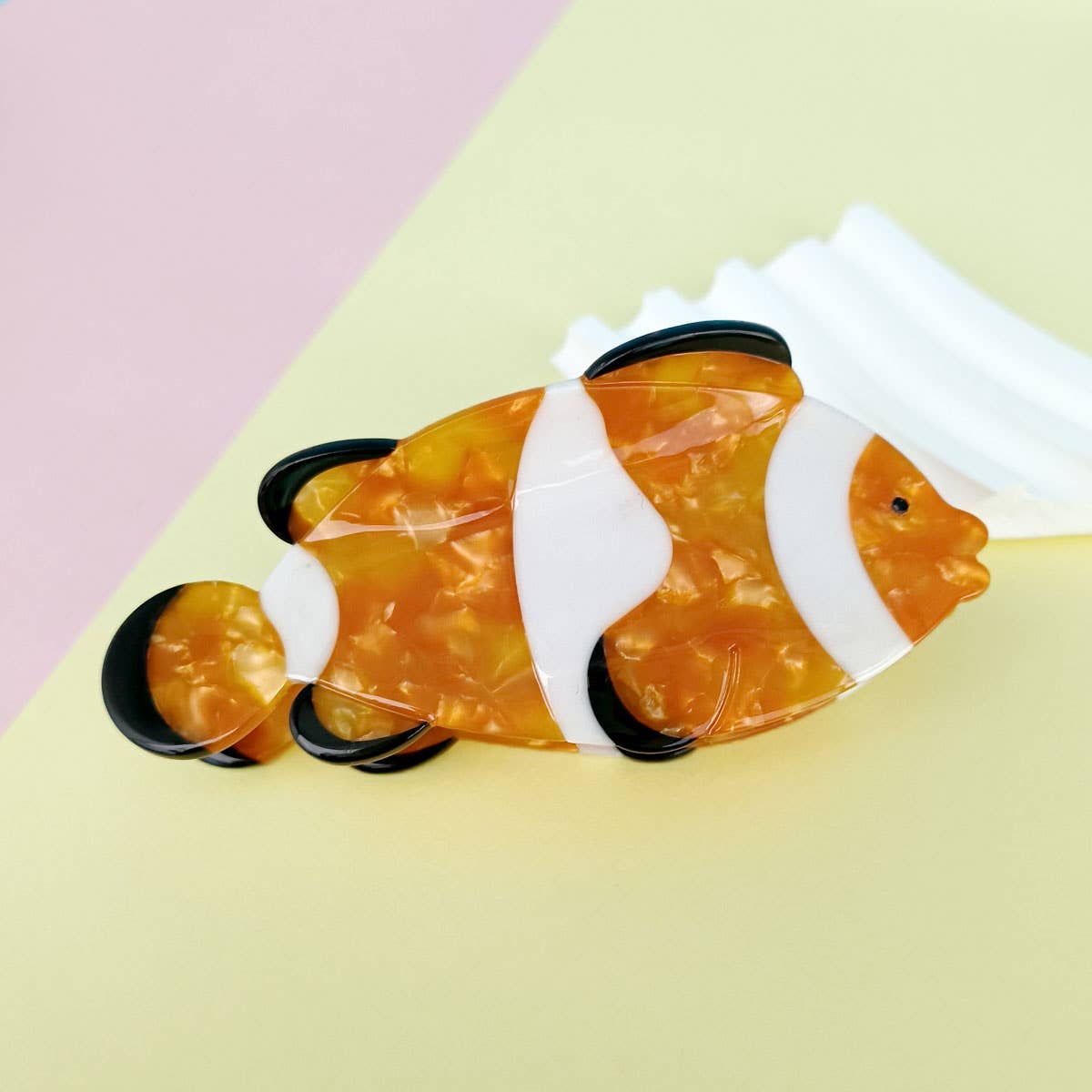 OCEAN BEACH FISH SEASHELL ACRYLIC HAIR CLAW CLIPS _CWAHA0552