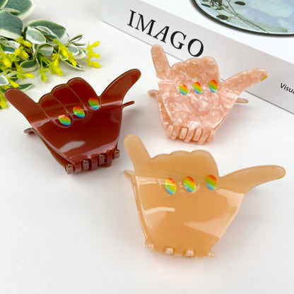 Acetate Funny Gesture Hair Clip