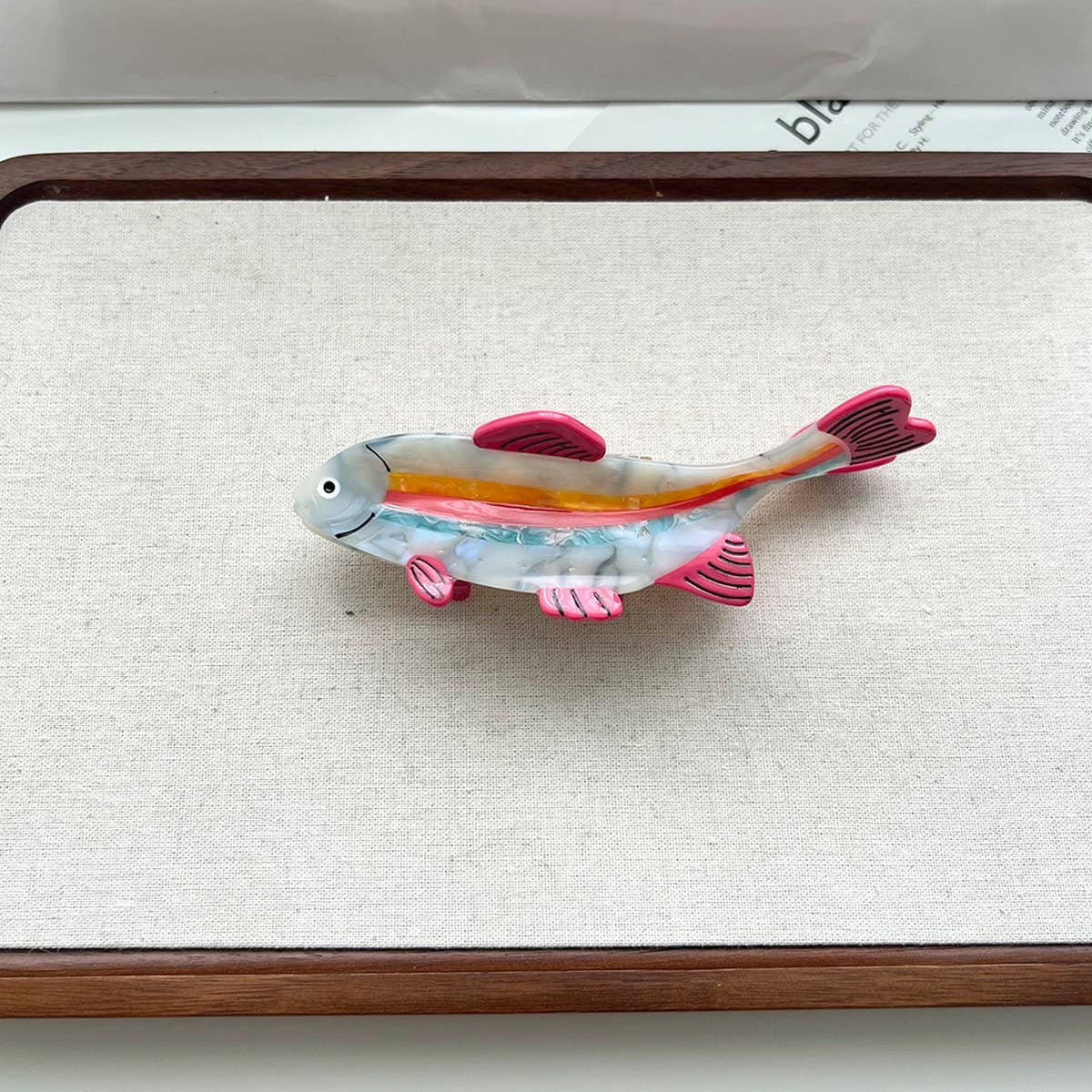 Rainbow Fish Hair Claw – Ocean Style Acetate Clip_CWAHA5766