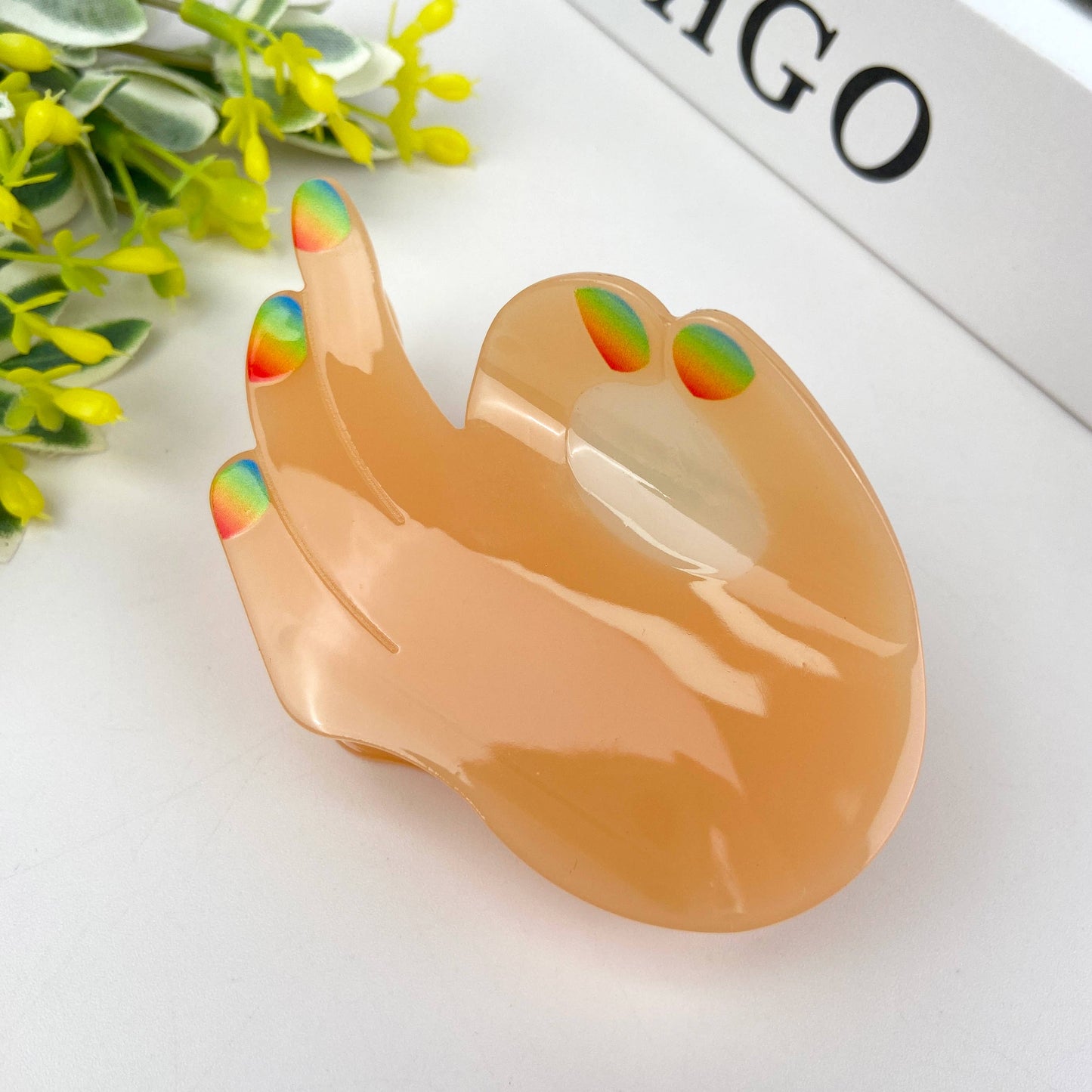 Acetate Funny Gesture Hair Clip