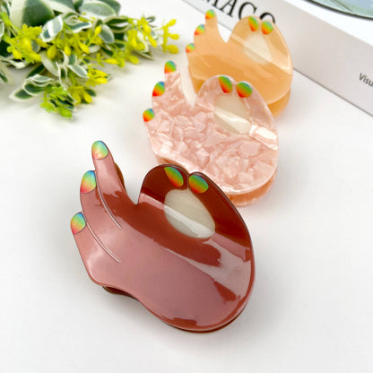 Acetate Funny Gesture Hair Clip
