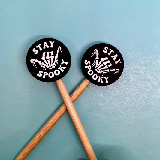 Halloween Stay Spooky Skeleton Hand Goth Gift for Knitters