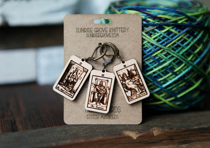 Tarot Knitting Progress Keepers & Crochet Markers Set of 3
