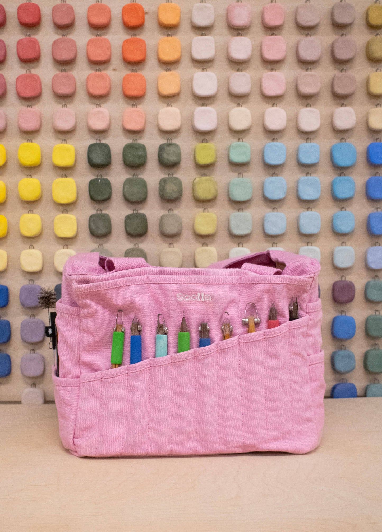 Soolla Studio Artist Bag, Flamingo, Stationery Project Bag