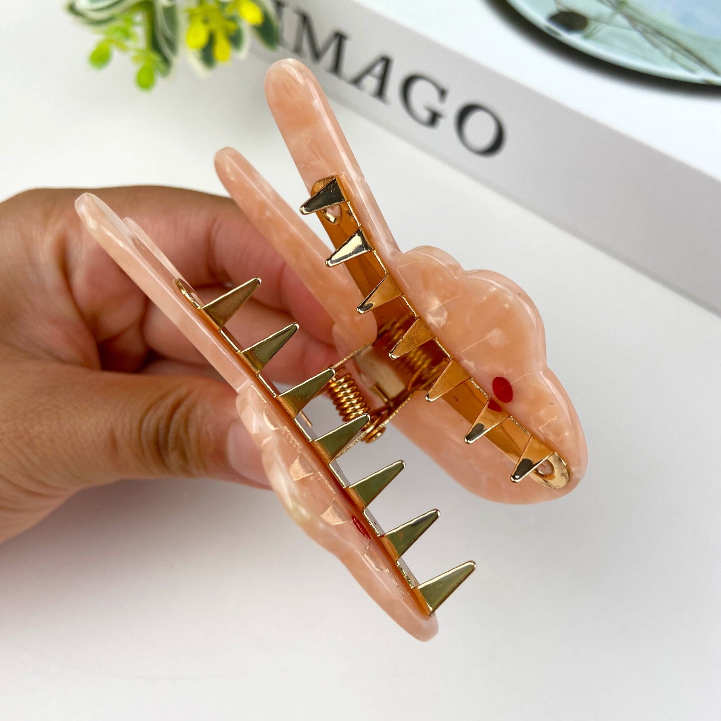 Acetate Funny Gesture Hair Clip