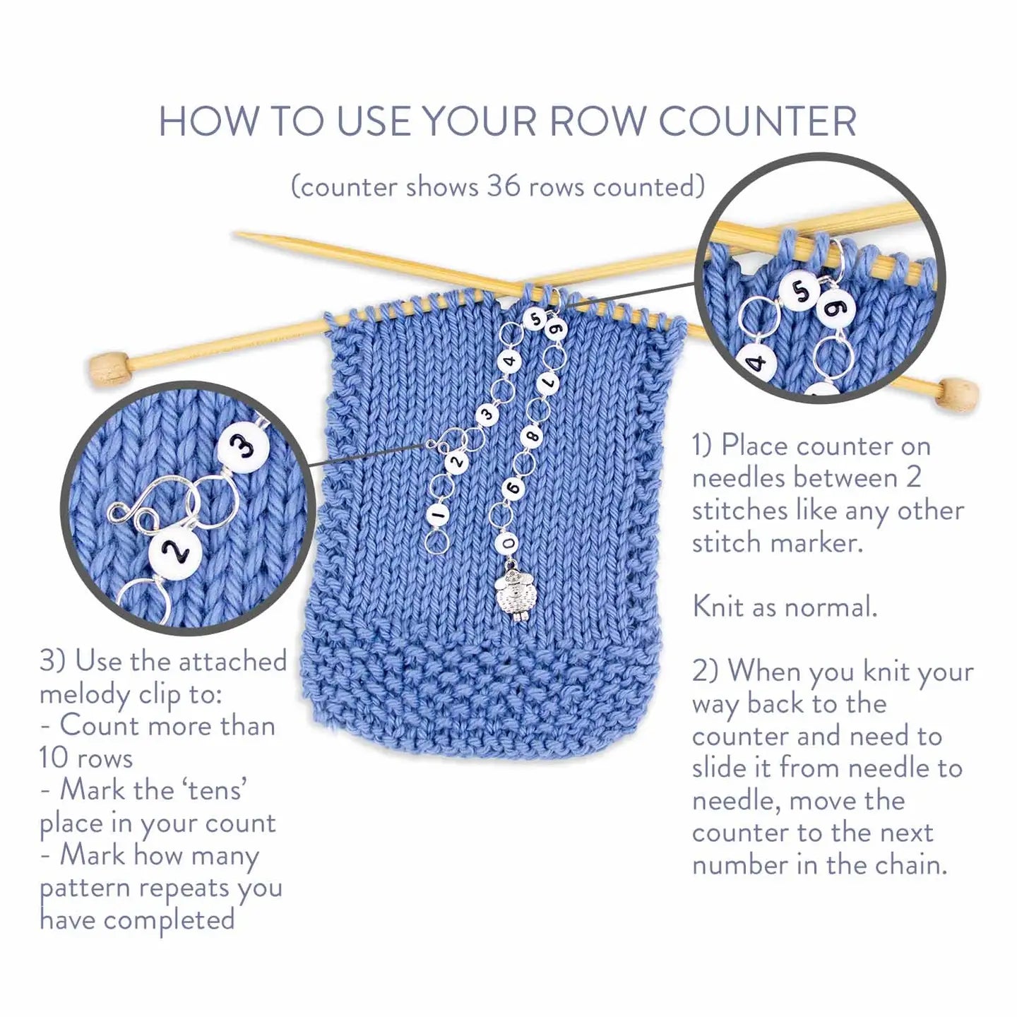 Snag Free Row Counters Butterfly