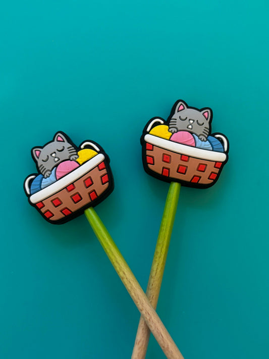 Cats in Yarn Basket Stopper
